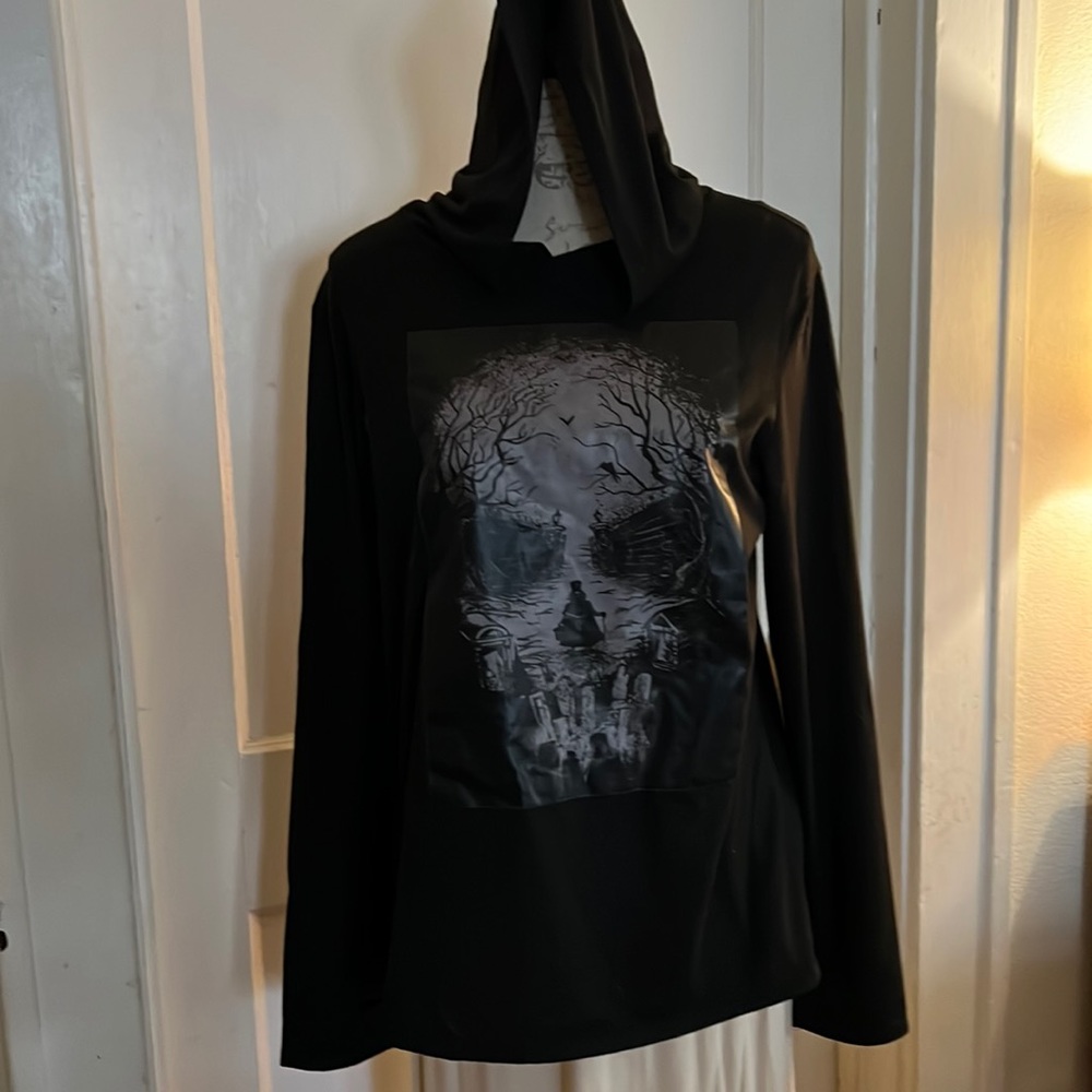 Goth Tshirt Hoodie.  XL